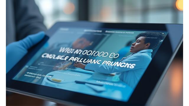 A tablet displaying a health news article with a scientist in the background.