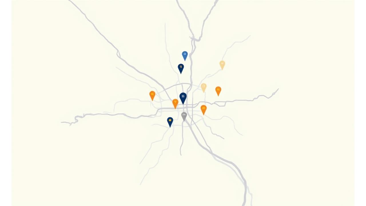 A static map image centered on Charlotte, North Carolina, with several pins indicating Cocoon Life event locations and partner venues.